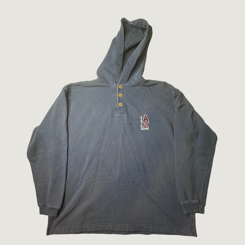 Vintage Arizona Jean Co Hoodie Mens Large Henley Navy Blue Embroidered Logo Y2K